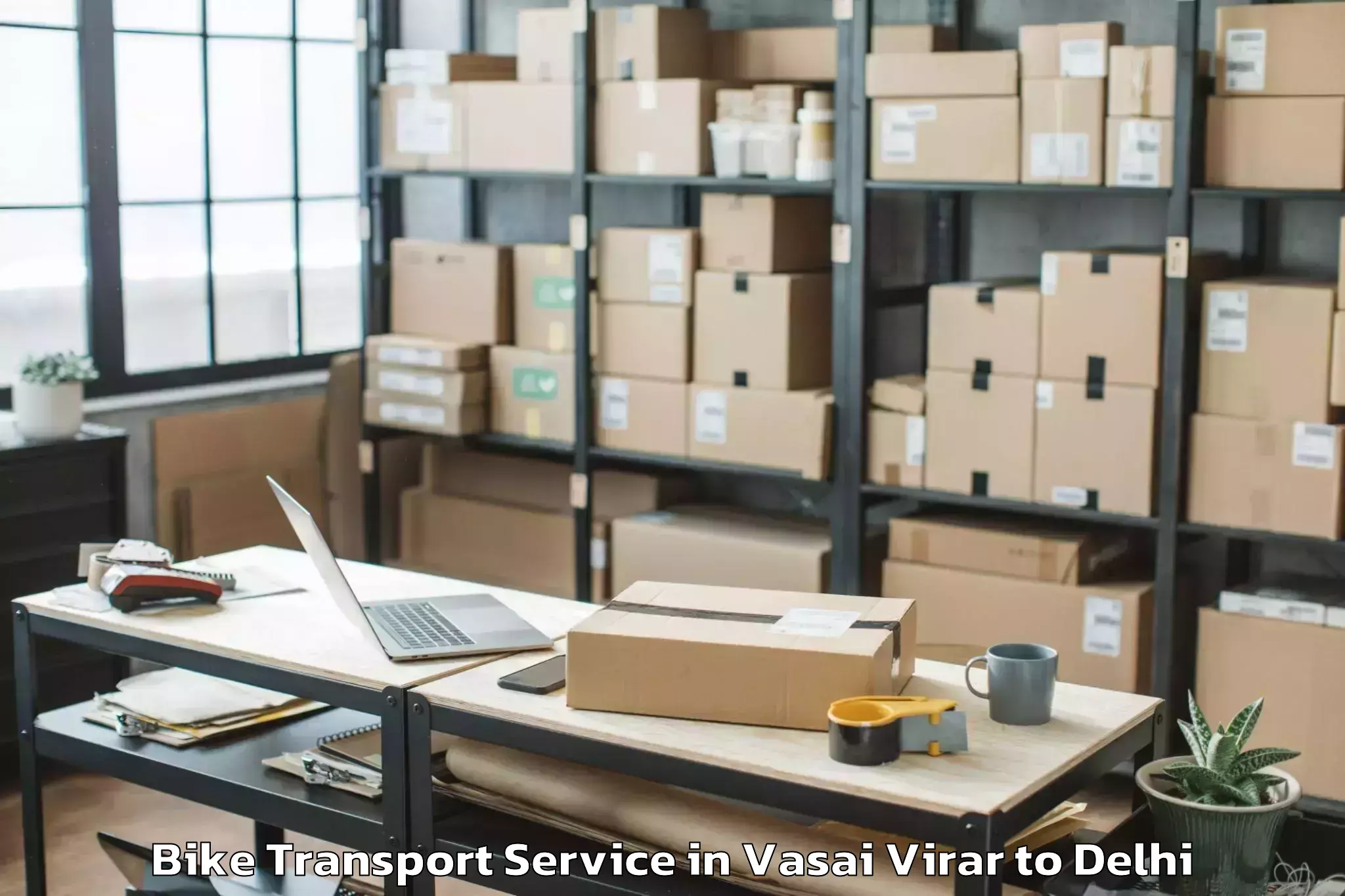 Book Vasai Virar to V3s East Centre Mall Bike Transport Online